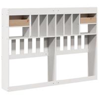 Hoofdbord met opbergruimte 140 cm massief grenenhout wit - thumbnail
