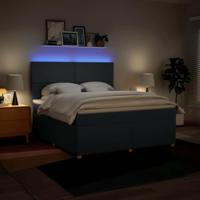 Boxspring met matras stof blauw 180x200 cm - thumbnail