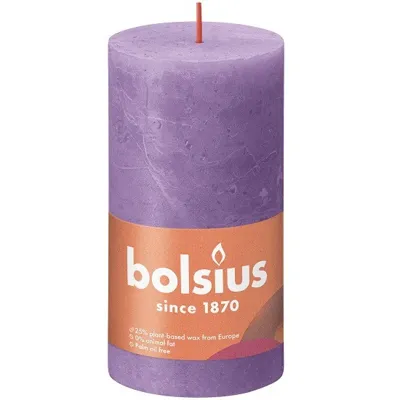 Bolsius stompkaars rustiek shine 6.8x13cm vibrant violet