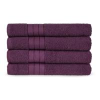 Good Morning Handdoeken set van 4 "Uni" - Bordeaux - (50x100 cm) - Katoen - thumbnail
