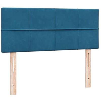 Boxspring met matras fluweel donkerblauw 120x210 cm