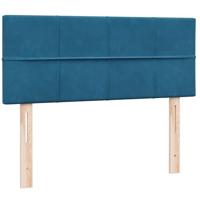 Boxspring met matras fluweel donkerblauw 120x210 cm - thumbnail