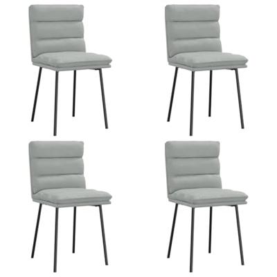 Eetkamerstoelen 4 st fluweel lichtgrijs Eetkamerstoelen 4 st fluweel lichtgrijs