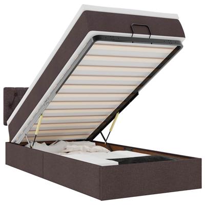 Ottoman bed met matras en LED's 100x200 cm stof donkerbruin