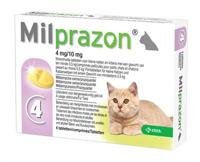 KRKA MILPRAZON ONTWORMINGSTABLETTEN KAT >0,5 KG 4 MG/10 MG 4 TBL - thumbnail