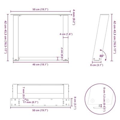 Salontafelpoten 2 st U-vormig 50x(42-43) cm staal zwart Salontafelpoten 2 st U-vormig 50x(42-43) cm staal zwart