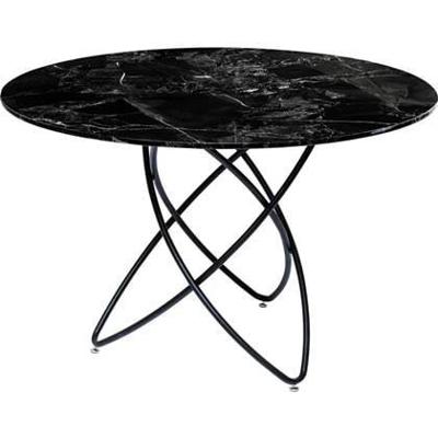 Kare Eettafel Molekular Black Marble Glass 120cm
