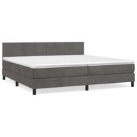 Boxspring met matras fluweel donkergrijs 200x200 cm - thumbnail