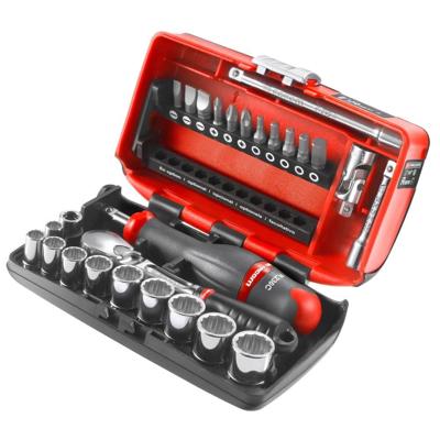 Facom compacte 1/4'' doppenset 12 kant met ratel met stofdichte kop - RL.NANO112