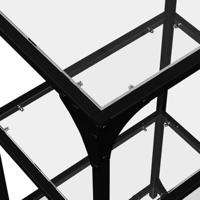 VidaXL Opbergrek met transparant glazen blad 40x30x95 cm staal - thumbnail