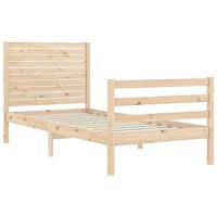 Bedframe met hoofdbord massief hout - thumbnail