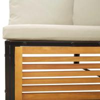 Tuinhoekbank met kussens massief acaciahout - thumbnail