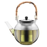 bodum ASSAM BAMBOO 1 Liter Theekoker Transparant, Zwart, Bamboe - thumbnail