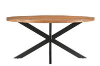Livingfurn Ovale Eettafel 'Rocky' Mangohout, 160 x 90cm - thumbnail