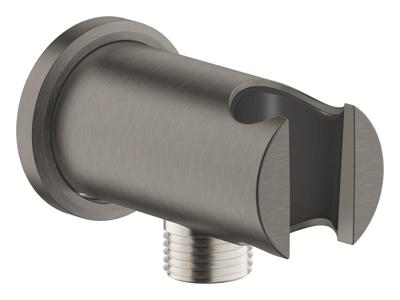 Wandaansluitbocht GROHE Rainshower Met Houder Rond, Hard Graphite Geborsteld