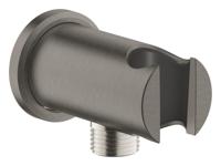 Wandaansluitbocht GROHE Rainshower Met Houder Rond, Hard Graphite Geborsteld - thumbnail