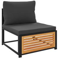 6-delige Loungeset met kussens massief acaciahout - thumbnail