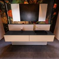 Badkamermeubelset Mondiaz Erin 200 cm met 2 Lades met RIDGE Wastafel Rechts Urban met 1 kraangat Greeploos Mat Rosee - thumbnail