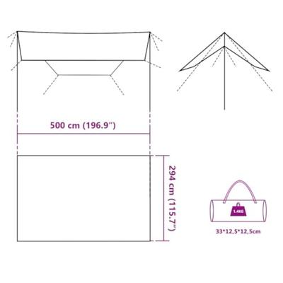 VidaXL Kampeerluifel waterdicht 500x294 cm groen