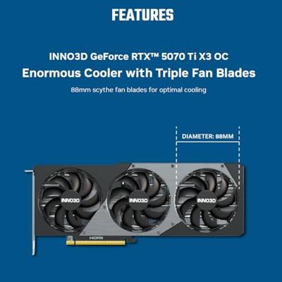 INNO3D GeForce RTX 5070 Ti X3 OC 16GB INNO3D GeForce RTX 5070 Ti X3 OC 16GB