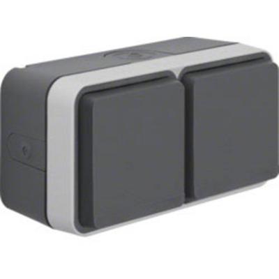 Berker 47753525 W.1 (opbouw) Wandcontactdoos dubbel spatwaterdicht Grijs, Lichtgrijs 1 stuk(s) Berker 47753525 W.1 (opbouw) Wandcontactdoos dubbel spatwaterdicht Grijs, Lichtgrijs 1 stuk(s)