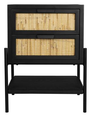Dutchbone Nachtkastje 'Yasu' Rattan, 45 x 35cm, kleur Zwart