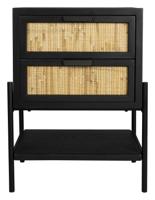 Dutchbone Nachtkastje 'Yasu' Rattan, 45 x 35cm, kleur Zwart - thumbnail