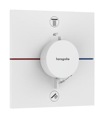 Hansgrohe ShowerSelect Comfort E thermostaat inbouw voor 2 functies met geïntergreerde zekerheidscombinatie volgens EN1717, mat wit