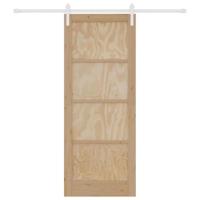 schuifdeur met beslag 83x211 cm massief grenenhout - thumbnail