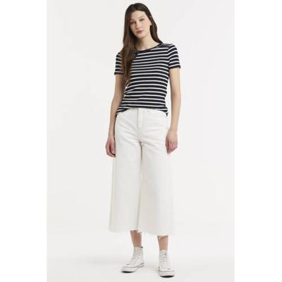 Tommy Hilfiger gestreept ribgebreid T-shirt donkerblauw/wit