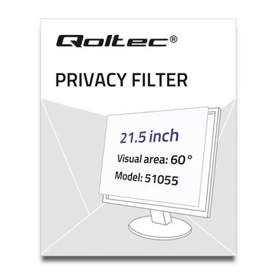 Qoltec 51055 schermfilter Randloze privacyfilter voor schermen 54,6 cm (21.5")