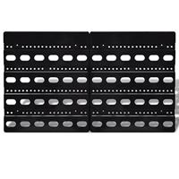 Opbergrek voor aan de wand blauw en rood 30-delig - thumbnail