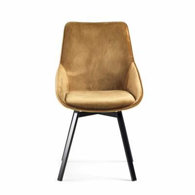 By-Boo Eetkamerstoel 'Beau' Velvet, kleur Oker
