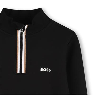 Hugo Boss Half Zip Sweater Kids Zwart - Maat 140 - Kleur: Zwart | Soccerfanshop