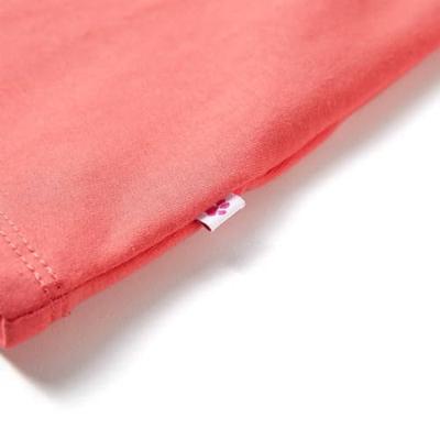 Kinderjurk met trekkoord 104 koraalkleurig Kinderjurk met trekkoord 104 koraalkleurig