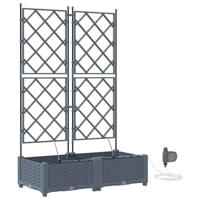 Tuin Bloempot 2 pcs Licht Grijs Staal - thumbnail