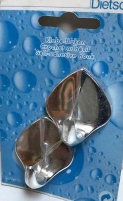 Universele handdoekhaken zelfklevend (setje van 2) zilverkleurig Universele handdoekhaken zelfklevend (setje van 2) zilverkleurig