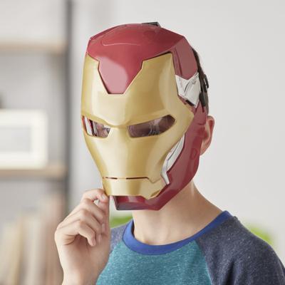 Iron Man elektronisch masker met bewegend vizier, met lichteffecten, Voor kinderen om zich te verkleden als hun favoriete held, Vanaf 5