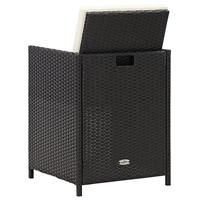 Tuinstoelen 4 st poly rattan zwart - thumbnail