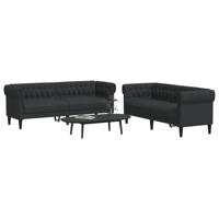 2-delige Loungeset stof zwart - thumbnail