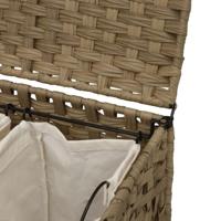 VidaXL Wasmand op wielen 66x35x60 cm rattan - thumbnail