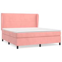 Boxspring met matras fluweel roze 160x200 cm - thumbnail