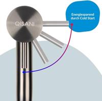 Wastafelkraan Qisani Flow Verhoogd Geborsteld Gun Metal - thumbnail