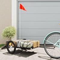 VidaXL Fietstrailer 126x63x34 cm ijzer zwart - thumbnail