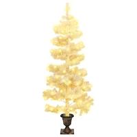 VidaXL Kunstkerstboom met verlichting en pot 120 cm pvc wit - thumbnail