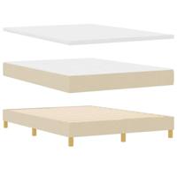 Boxspringbed met matras met hoofdeinde Crème 160 x 200 cm Stof - thumbnail