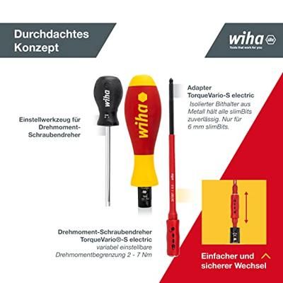 Wiha Momentschroevendraaier TorqueVario®-S electric | variabel instelbare momentbegrenzing | 2 - 7 Nm | 142 mm - 26627 - 26627