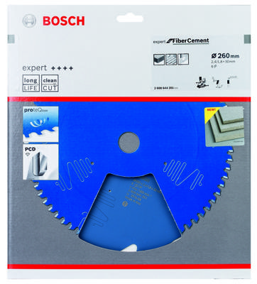 Bosch Accessories Expert for Fiber Cement 2608644351 Cirkelzaagblad 260 x 30 x 1.8 mm Aantal tanden: 6 1 stuk(s)