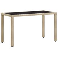 VidaXL Tuintafel 123x60x74 cm poly rattan beige - thumbnail