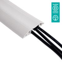 Dataflex Addit Kabelafdekking 150cm Grijs - Rechte Kabelbeschermer met Antislip Randen, Kabelgoot met 3 Grote Aparte Goten, Geschikt voor 6 Kabels van 7mm, Zelfklevende Tape - thumbnail
